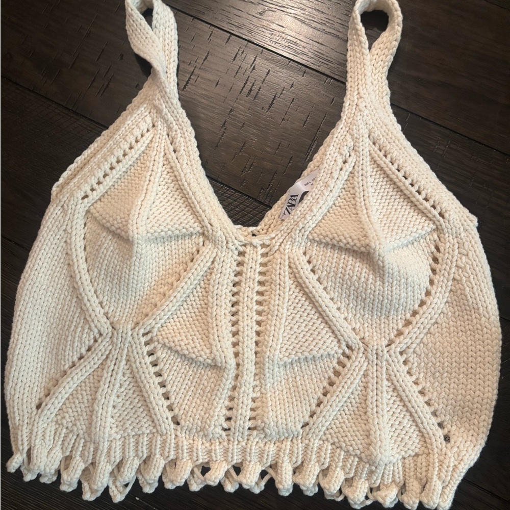 Zara Cream Knit Tank Top